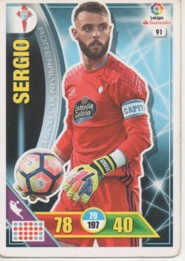 Cromo E002686: Trade Card Game Adrenalyn. Liga 2016-17, Sergio. R.C. Celta de Vigo