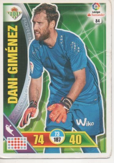 Cromo E002683: Trade Card Game Adrenalyn. Liga 2016-17, Dani Gimenez. Real Betis Balonpie