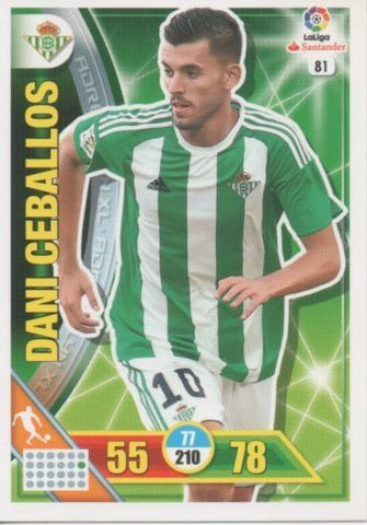 Cromo E002681: Trade Card Game Adrenalyn. Liga 2016-17, Dani Ceballos. Real Betis Balonpie