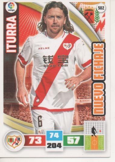 Cromo E002669: Trade Card Game Adrenalyn. Liga 2015-16, Muevo Fichaje. Iturra. Rayo Vallecano de Madrid