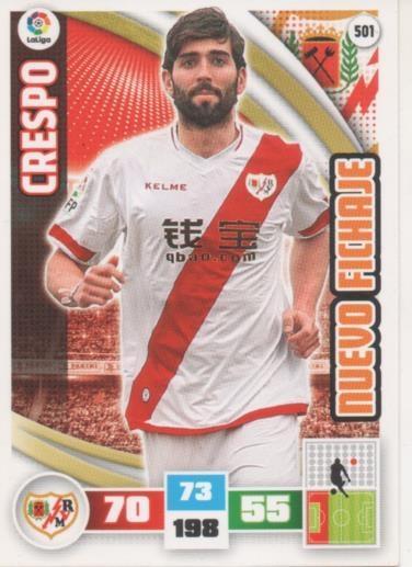 Cromo E002668: Trade Card Game Adrenalyn. Liga 2015-16, Nuevo Fichaje. Crepo. Rayo Vallecano de Madrid