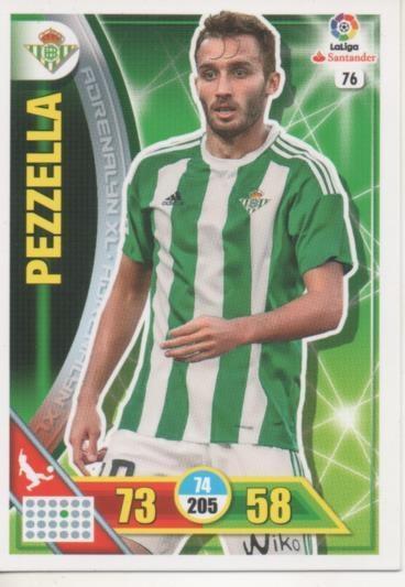 Cromo E002679: Trade Card Game Adrenalyn. Liga 2016-17, Pezzella. Real Betis Balonpie