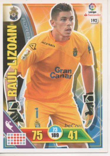 Cromo E002715: Trade Card Game Adrenalyn. Liga 2016-17, Raúl Lizoain. U.D. Las Palmas