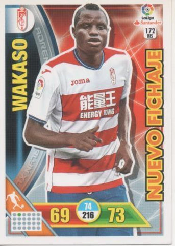 Cromo E002704: Trade Card Game Adrenalyn. Liga 2016-17, Wakaso. Granada C.F.