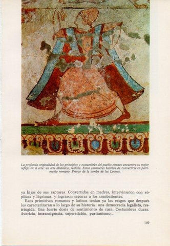LAMINA V15396: Fresco de la tumba de las Leonas