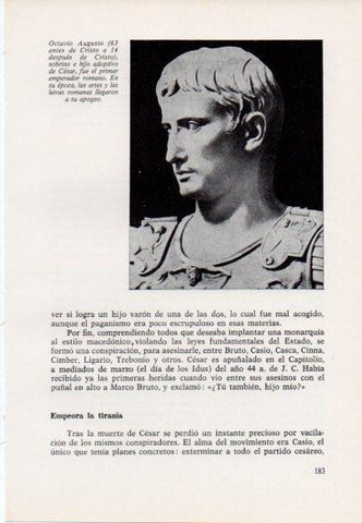 LAMINA V15412: Busto de Octavio Augusto