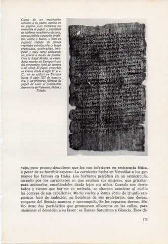 LAMINA V15407: Papiro, carta de un muchacho romano a su padre