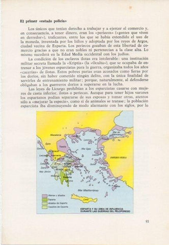 LAMINA V15370: Mapa de Esparta y su area de influencia en las guerras del Peloponeso