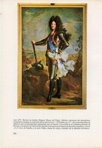 LAMINA V15488: Retrato de Luis XIV por Jacinto Rigaud