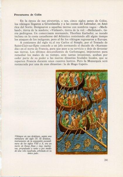 LAMINA V15439: Vikingos en sus drakkars siglo IX