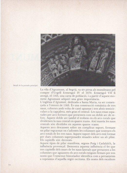 LAMINA V15281: Esglesia d'Agramunt. Detall de la portada