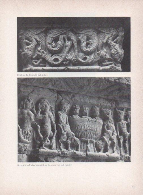 LAMINA V15278: Claustre de la Catedral de Girona. Decoracio dels pilars