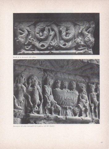 LAMINA V15278: Claustre de la Catedral de Girona. Decoracio dels pilars