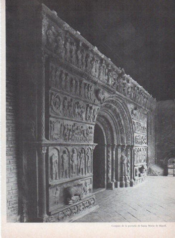 LAMINA V15273: Portada de Santa Maria de Ripoll. Conjunt de la portada