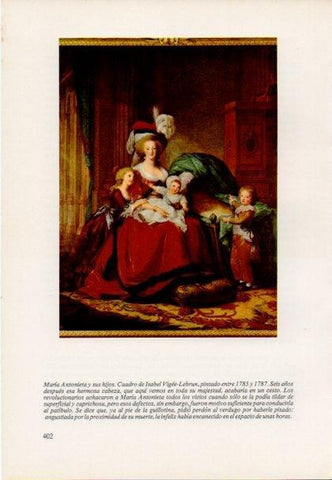 LAMINA V15507: Maria Antonieta y sus hijos por I. Vigee-Lebrun