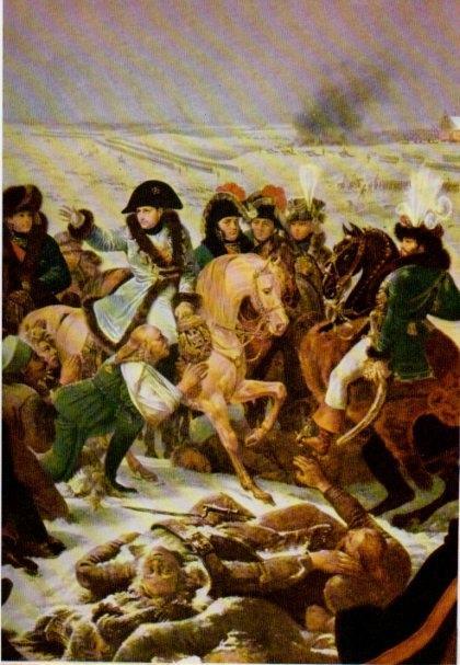 LAMINA V15518: Napoleon en el combate de Eylau por Gros