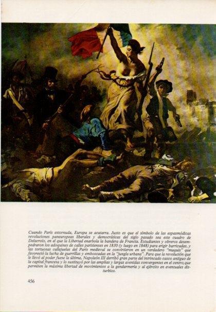 LAMINA V15530: La Libertad enarbola la bandera de Francia por Delacroix