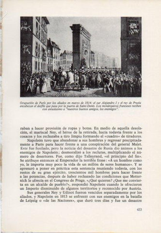 LAMINA V15520: Ocupacion de Paris por los aliadas en marzo de 1814