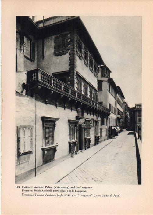 LAMINA V14791: Palacio Acciaioli y el Lungarno en Florencia