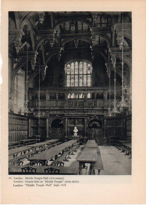 LAMINA V14770: Middle Temple Hall en Londres