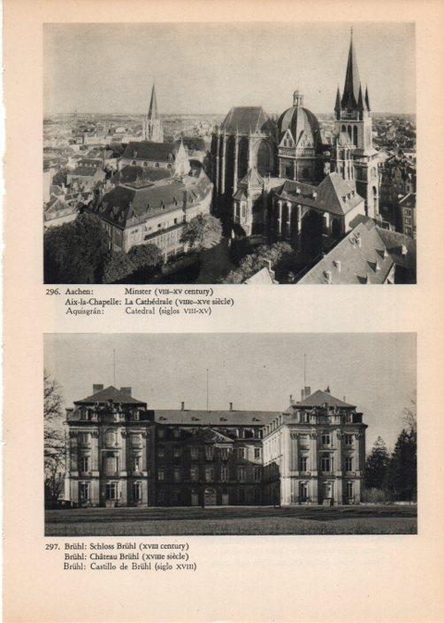 LAMINA V14854: Catedral de Aquisgran y Castillo de Bruhl, Alemania