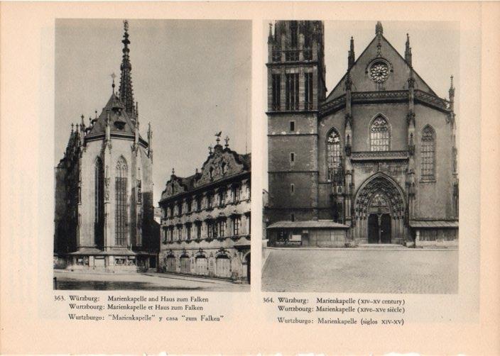 LAMINA V14878: Marienkapelle y casa zum Falken en Wurtzburgo