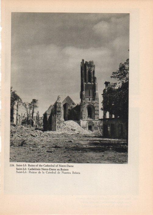 LAMINA V14826: Ruinas de la Catedral de Nuestra Señora en Saint-Lo, Francia