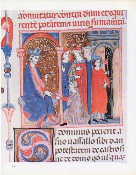 LAMINA V14625: Pere Albert rebent l'homenatge feudal, codex de la Paeria