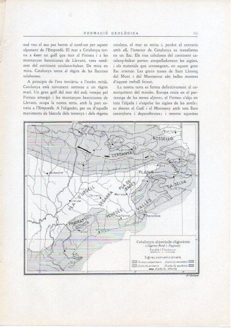 LAMINA V15093: Mapa Catalunya al periode oligocenic segon Font i Sague