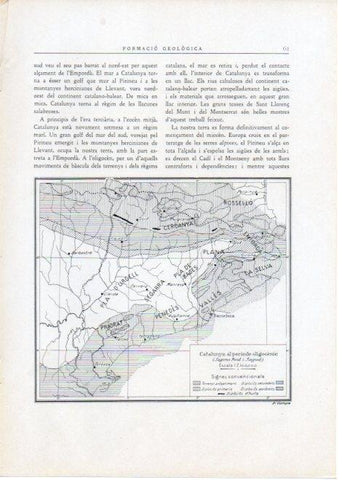 LAMINA V15093: Mapa Catalunya al periode oligocenic segon Font i Sague