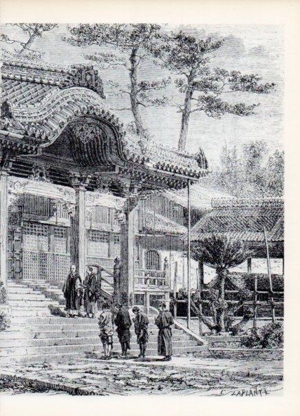 LAMINA V15043: Templo budista en Nagasaki por Aime Humbert