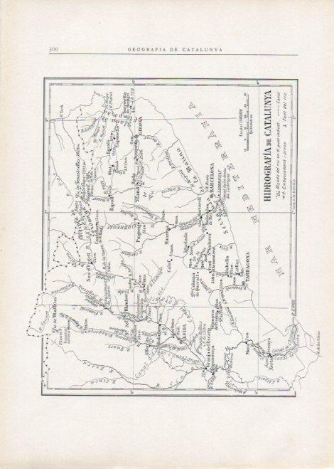 LAMINA V15165: Mapa de la hidrografia de Catalunya