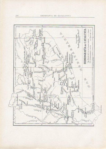 LAMINA V15165: Mapa de la hidrografia de Catalunya