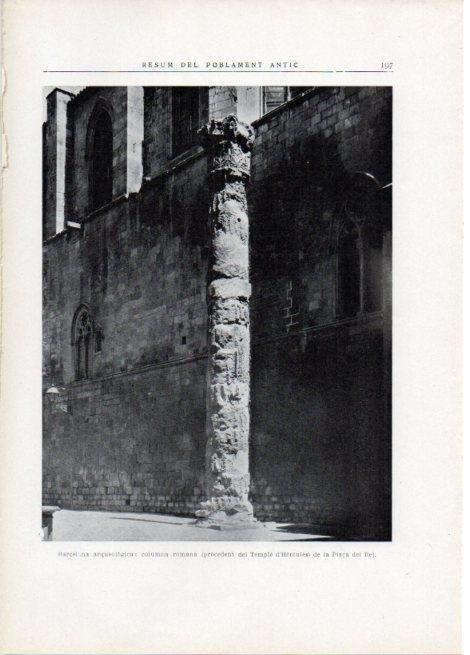 LAMINA V15123: Columna romana de la Plaça del Rei a Barcelona