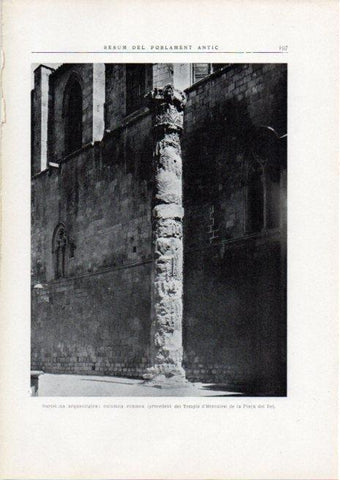 LAMINA V15123: Columna romana de la Plaça del Rei a Barcelona