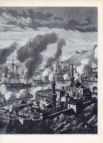 LAMINA V14934: Batalla de Navarino grabado de Lebreton
