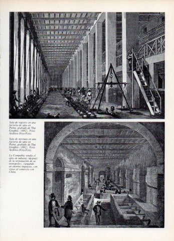 LAMINA V14956: Factoria de opio en Patna grabado The Graphic 1882