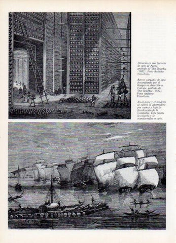 LAMINA V14955: Almacen de opio de Patna grabado The Graphic 1882