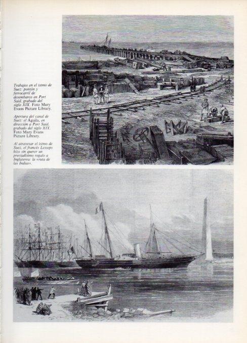 LAMINA V14905: Apertura del Canal de Suez grabado siglo XIX