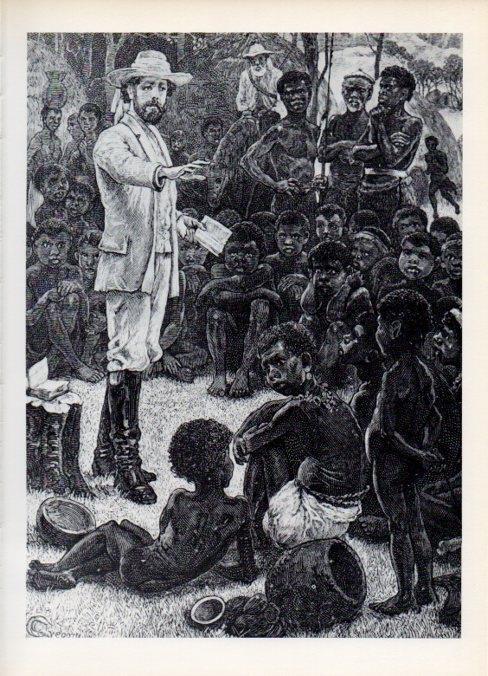 LAMINA V14906: Obispo Mackenzie predicando a niños africanos, por Bellenger