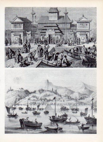 LAMINA V15005: Puerto de Shanghai a mediados siglo  XIX
