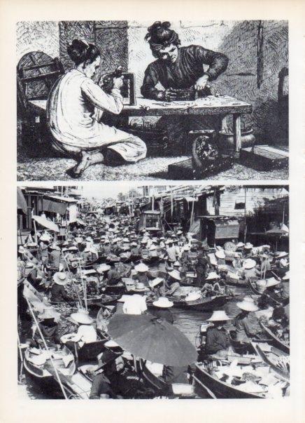 LAMINA V14977: Mercado flotante en Bangkok