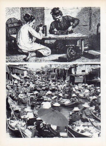 LAMINA V14977: Mercado flotante en Bangkok