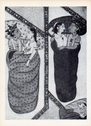 LAMINA V14971: Los amores de Krishna pintura siglo XIX