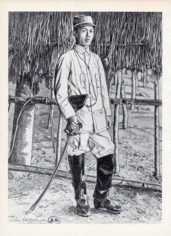 LAMINA V14996: Retrato de Aguinaldo dibujo de Lavee 1899