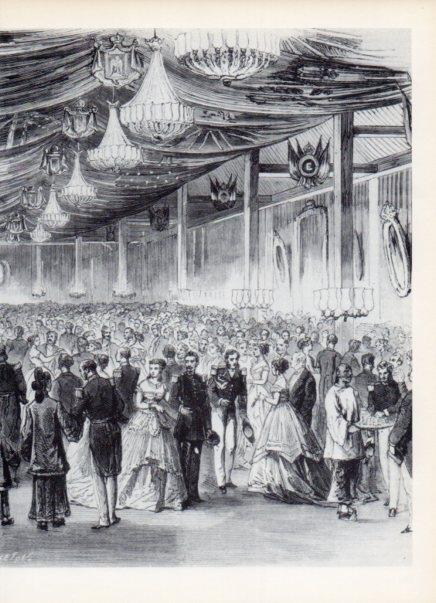 LAMINA V14988: Baile de comerciantes en Saigon dibujo de M. Amirault