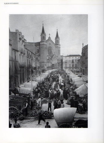 LAMINA V16259: Mercado en la Plaça de Jaume I , Vilafranca del Penedes principios de 1900