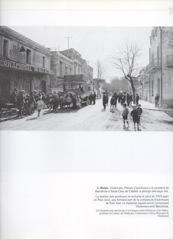 LAMINA V16255: Parada de autobuses en Viladecans año 1920