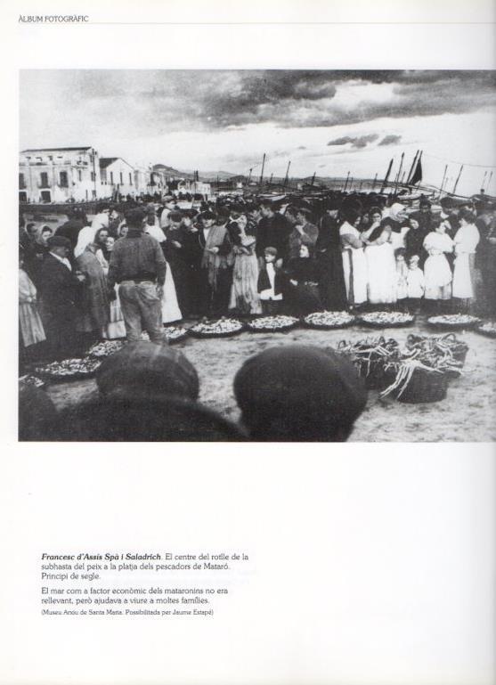 LAMINA V16267: Subasta de pescado en la playa de Mataro año 1900