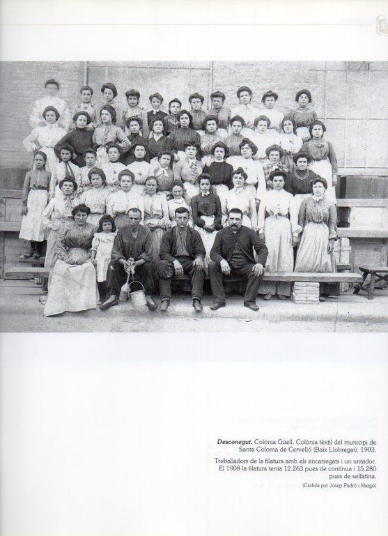 LAMINA V16285: Trabajadores de hiladuras de la Fabrica de la Colonia Guell 1903